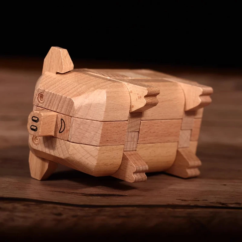 لغز قفل خشبي تجميع اللبنات لعبة الأطفال نموذج بناء مجموعات هواية النمذجة الحرفية طفل الكبار لعبة نموذج أطقم #3