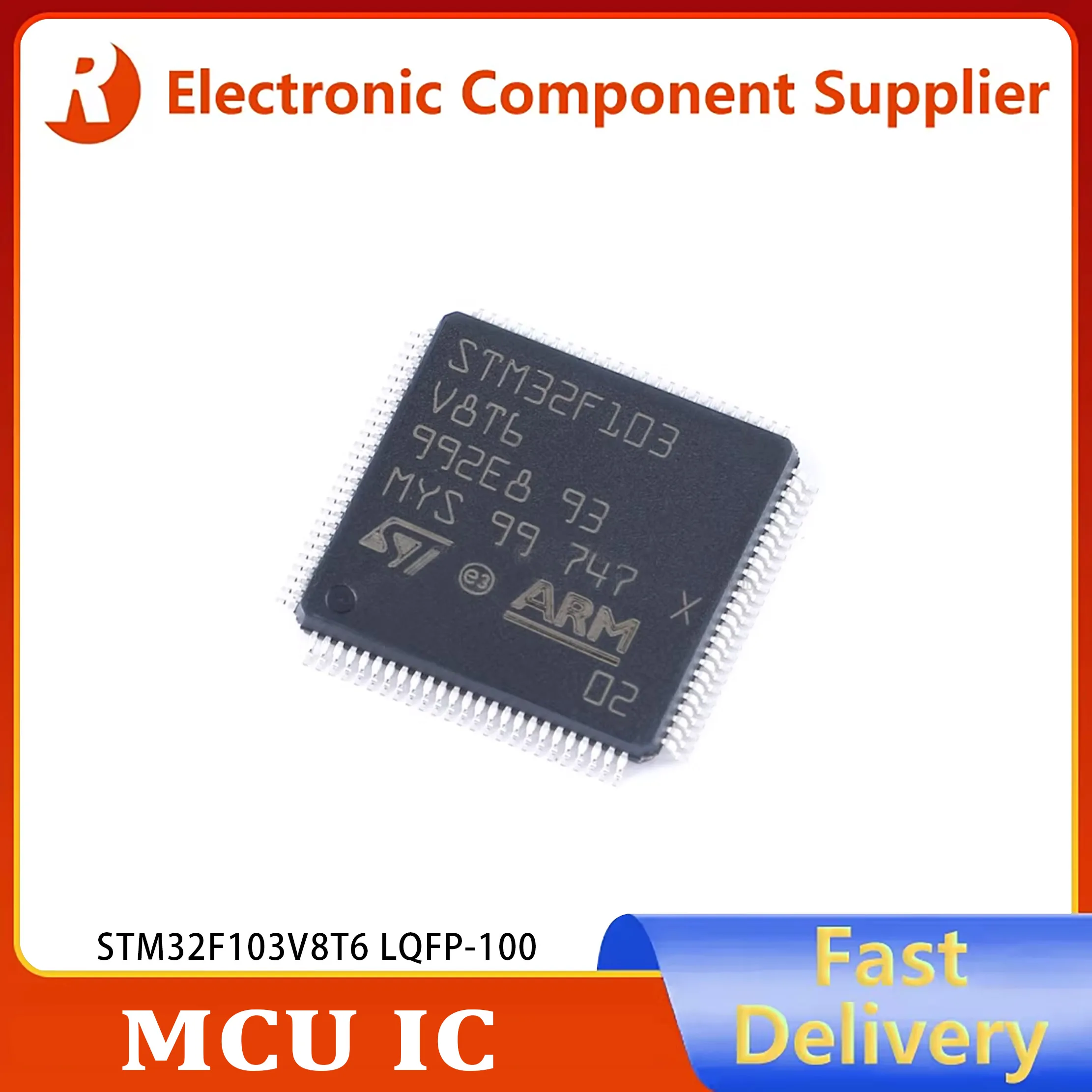 1pcs Brand new, factory-sealed STM32F103V8T6 LQFP-100 ARM Cortex-M3 32-bit microcontroller - MCU