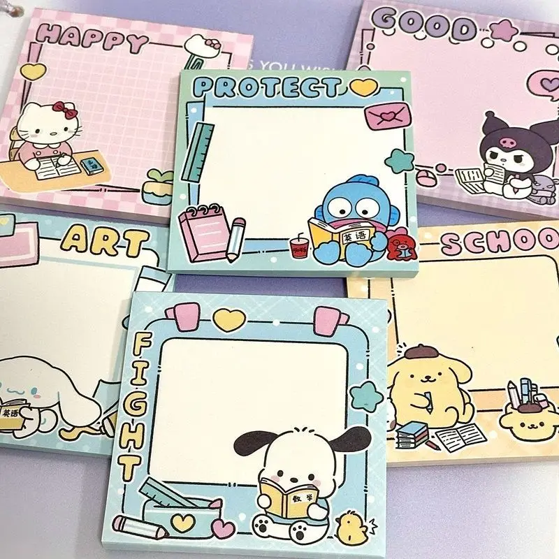 Sanrio Hello Kitty Kuromi CinnamorollViscous Sticky Note Hand Accounting MaterialComic Message Book Notepad Index Sticker