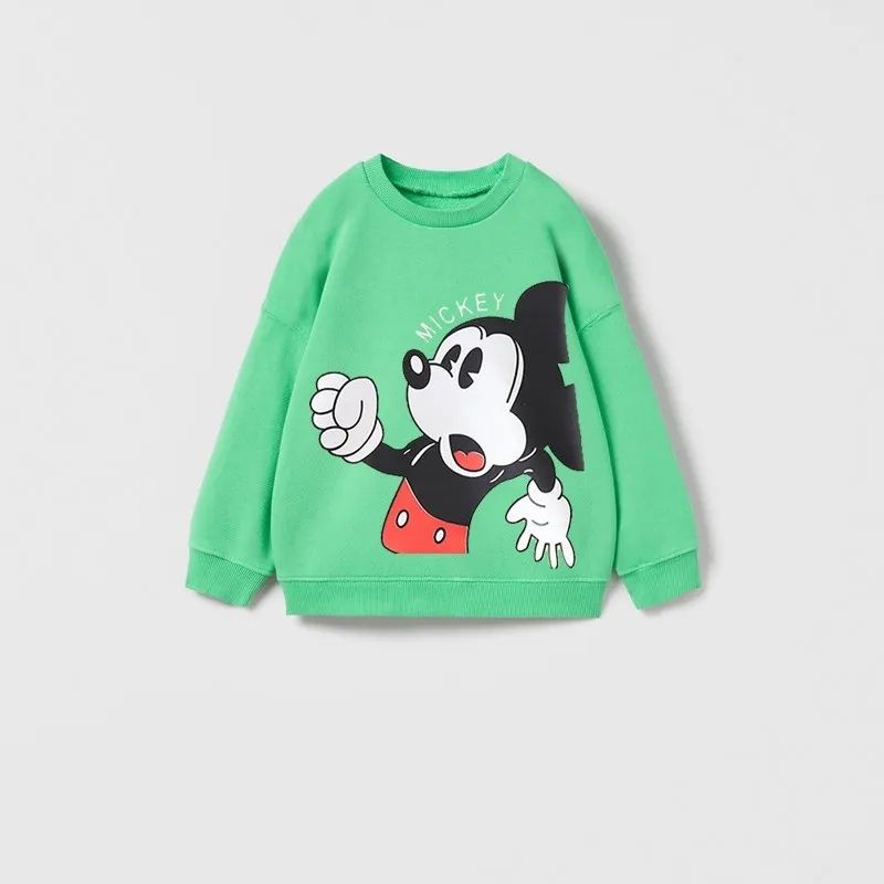 Mickey Mouse Hoodies 1 2 3 4Years Cartoon Clothing Casual Loose Trendy Versatile Long Sleeve Tops Cute Sweatshirt For Girls Boys