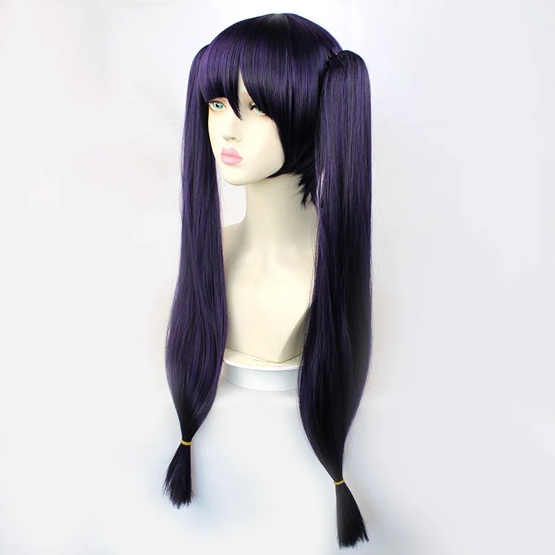 Mona peruca jogo roxo genshin impacto mona rabo de cavalo longa peruca cosplay traje resistente ao calor do cabelo sintético perucas femininas festa