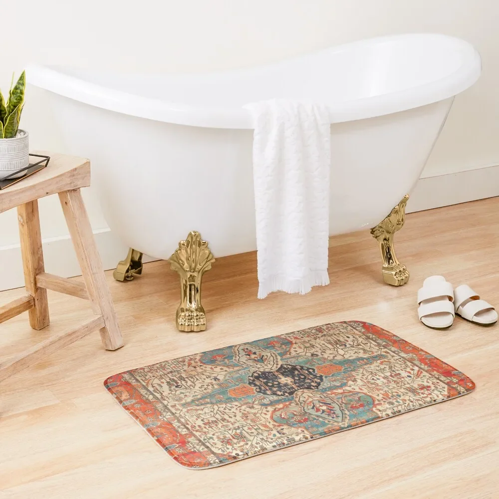 

Mohtashan Kashan Persian Rug Print Bath Mat Hallway Carpet Rug Foot For Hallway On The Floor Bathroom Kit Mat