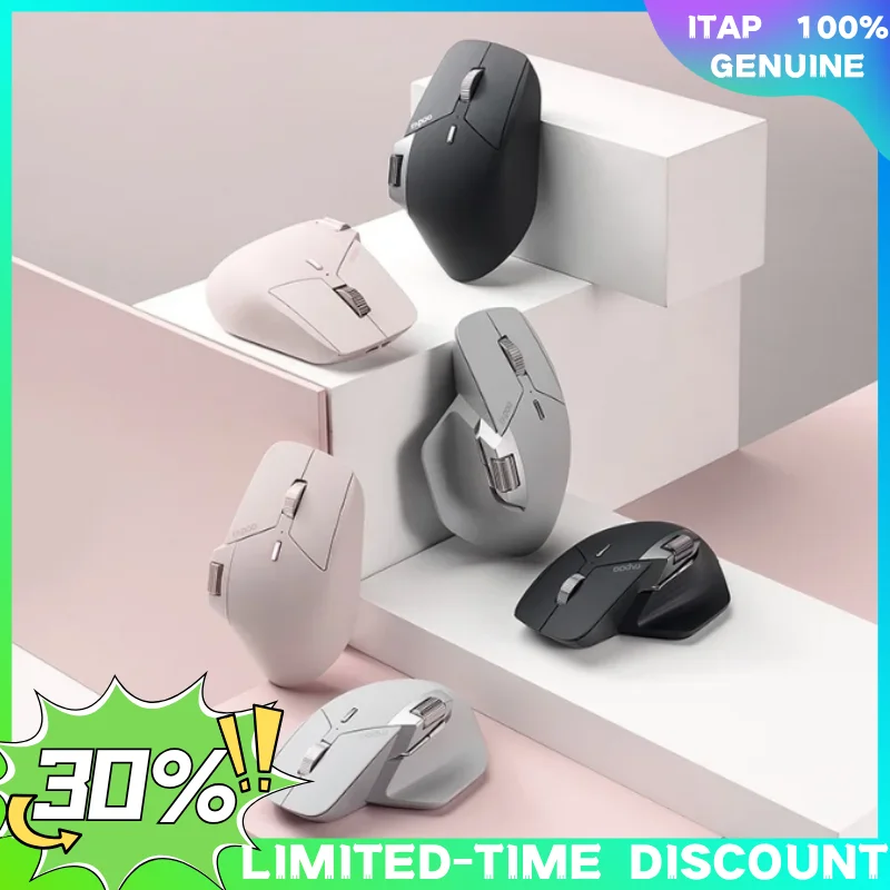 

Беспроводная мышь Rapoo Mt760, трехрежимная легкая игровая мышь с низкой задержкой, длительный срок службы батареи, офисные игровые аксессуары для ПК