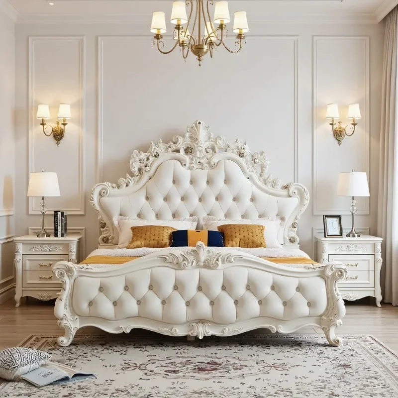 

Sleeping European Bed High Quality Princess Comfortable Adult Wedding Aesthetics Bedroom Bed Queen Unusual Muebles Furniture