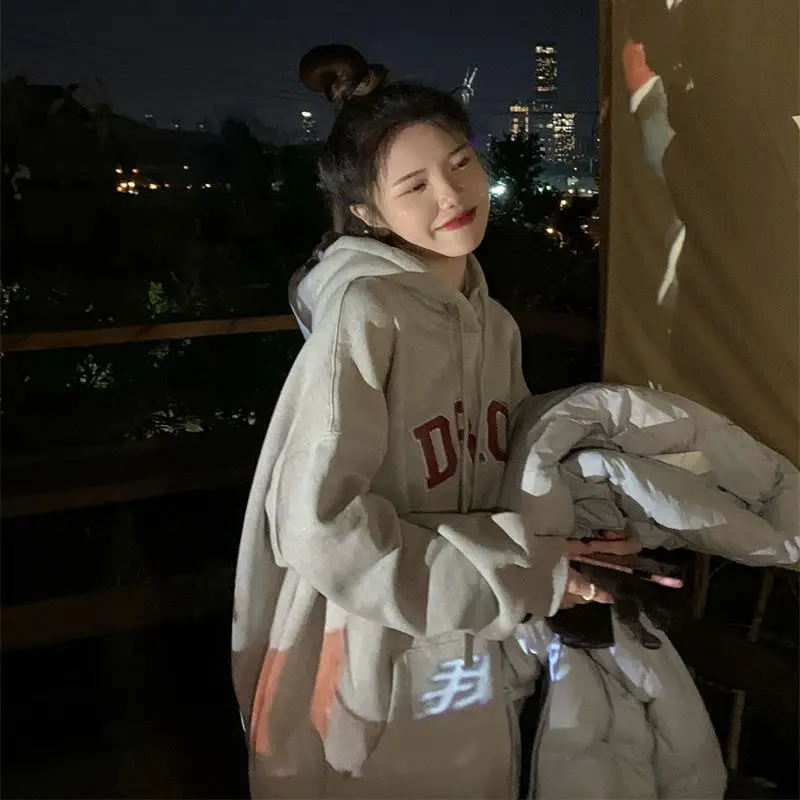 

Хлопковые толстовки с капюшоном, женские буквы, все повседневные комфортные толстовки для тренажерного зала, фитнеса, Sudadera, дизайн для девочек, свободная модная удобная трендовая одежда