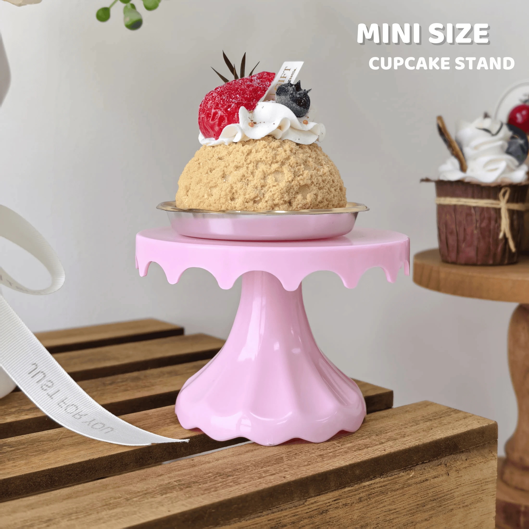 1Pc 4.7Inch Plastic Dessert Table Display Set, Cake Stands, Cupcake Holder, Serving Trays, Versatile Design for Birthday Parties