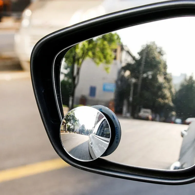 Car Blind Spot Wide Angle Espelho Ajustável, Espelho Retrovisor Auxiliar, Rotação de 360 °, Pequeno, Redondo, Convexo, Invertendo