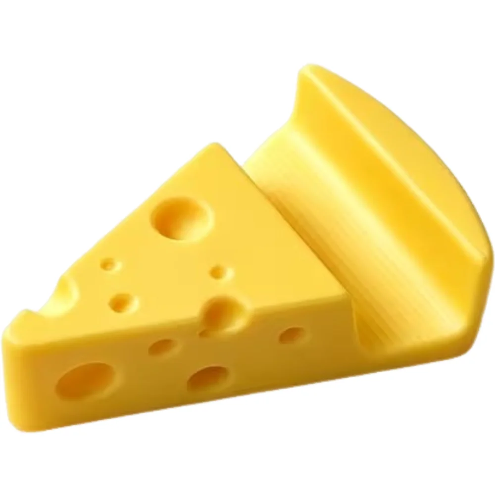 Cheese-shaped Phone Stand with Keychain Attachment, Desktop Ornament, Lightweight and Portable Phone Holder