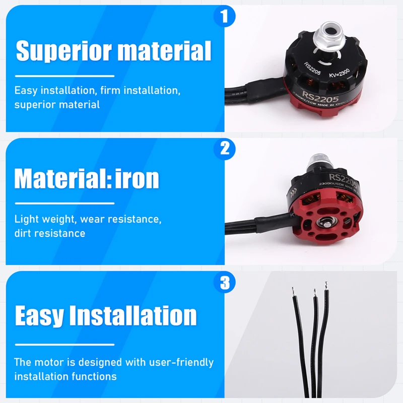 Four-Axis Traverser RS2205 2300Kv Motor FPV Brushless Motor Positive And Negative Rotation FPV Brushless Motor 2205 KV2300 CW