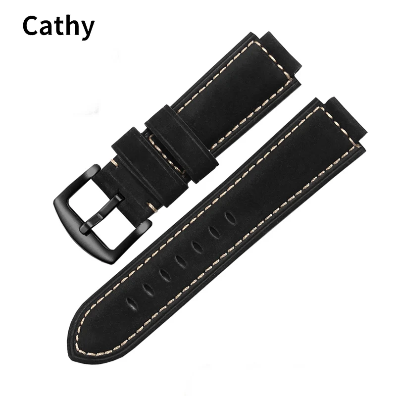 Genuine Leather Watch Strap for Casio GST-B400 GST-B200 Sweat-Proof Men Raised Mouth Frosted Cowhide Watchband Accessories1416mm