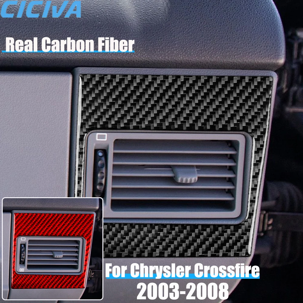 

Real Carbon Fiber Car Accessories Passenger Vent Trim Cover Soft Sticker For Chrysler Crossfire 2003 2004 2005 2006 2007 2008