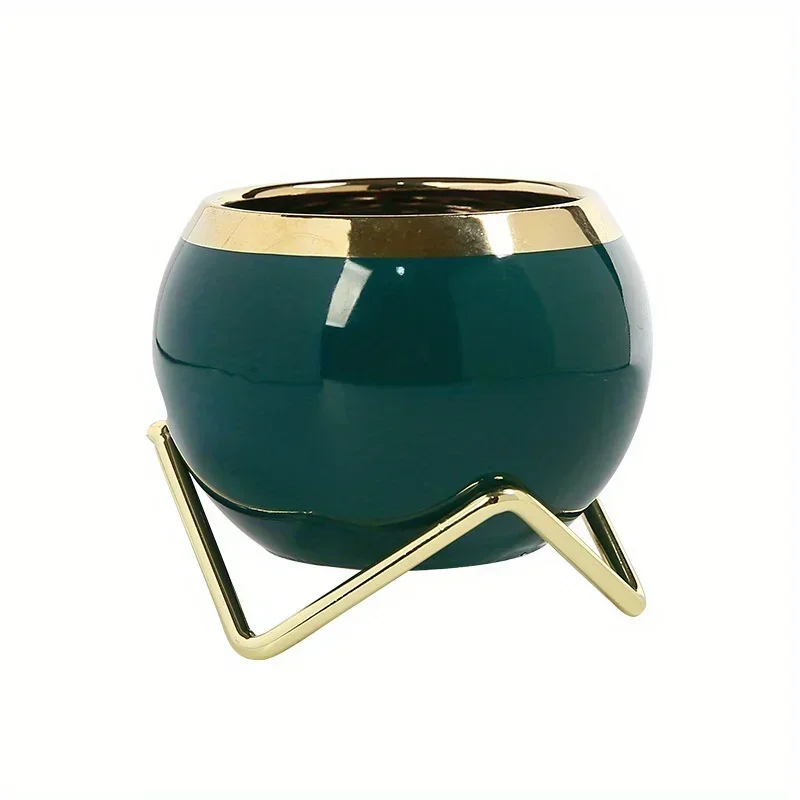 A Stylish Succulent Planter for Your Office Desk, Featuring a Mini Metal Frame That Adds a Touch of Luxury And Sophistication. G