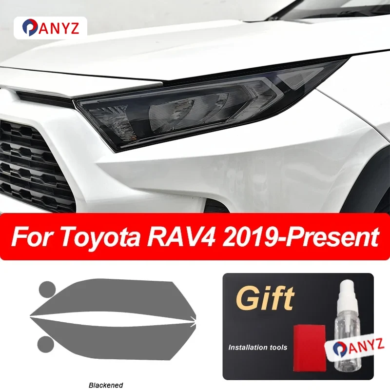 2PCS For Toyota RAV4 XA50 2019 2020 TPU Blackened Headlight Taillight Foglight Protective Film Headlight Tail Lamp Films