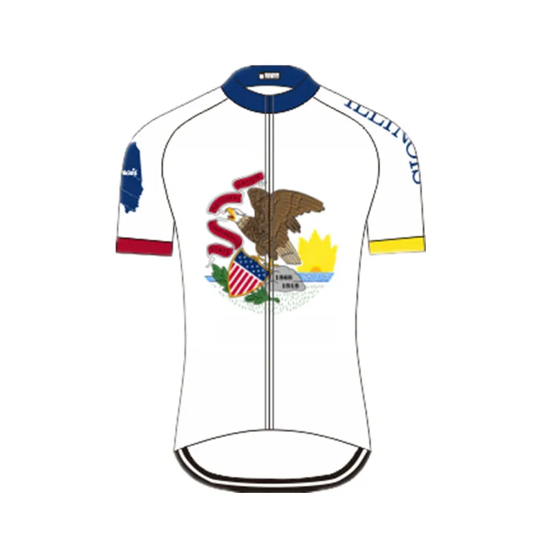 Ohio Mens Cycling Jersey US State Team Bike Jersey Summer Mountian Bicycle Clothing Tops Road Cycling Shirt Quick Dry Cycle Wear