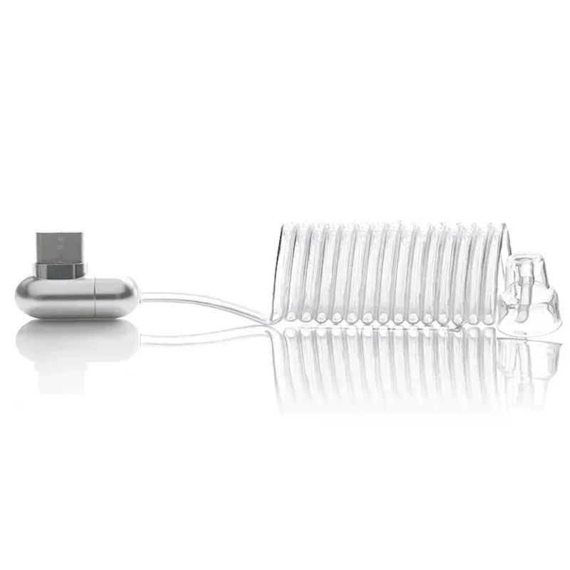Suitable For Android Type-C IPhone Spring Retractable Spiral Air Tube Anti Radiation Earphone Stereo Call Headset With Mic