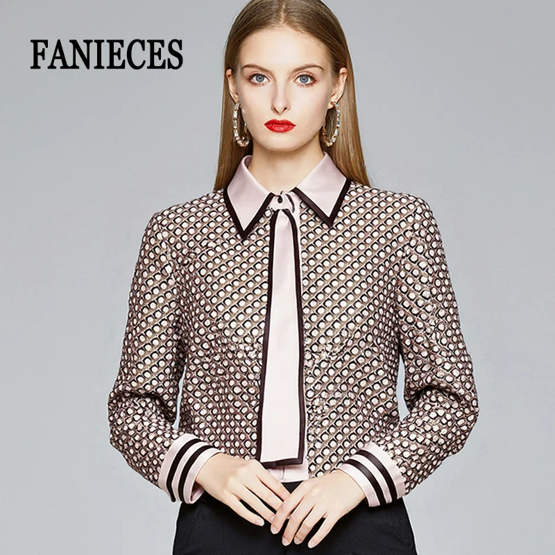 

2026 New Collection Designers Clothing Women's Shirt Old Money Style Vintage Print Satin Blouses Summer Long Sleeve Lapel Shirts