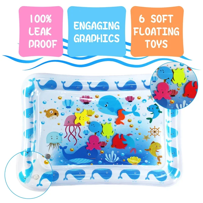 Baby Water Play Mat Inflatable Cushion PVC Infant Tummy Time Toddler Water Pad for Kids Early Education Developing Toys Gift