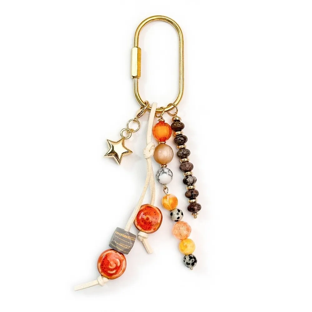 Lovely Conch Bag Pendant Hanger DIY Beads Keychain Korean Handmade Heart Key Ring Men