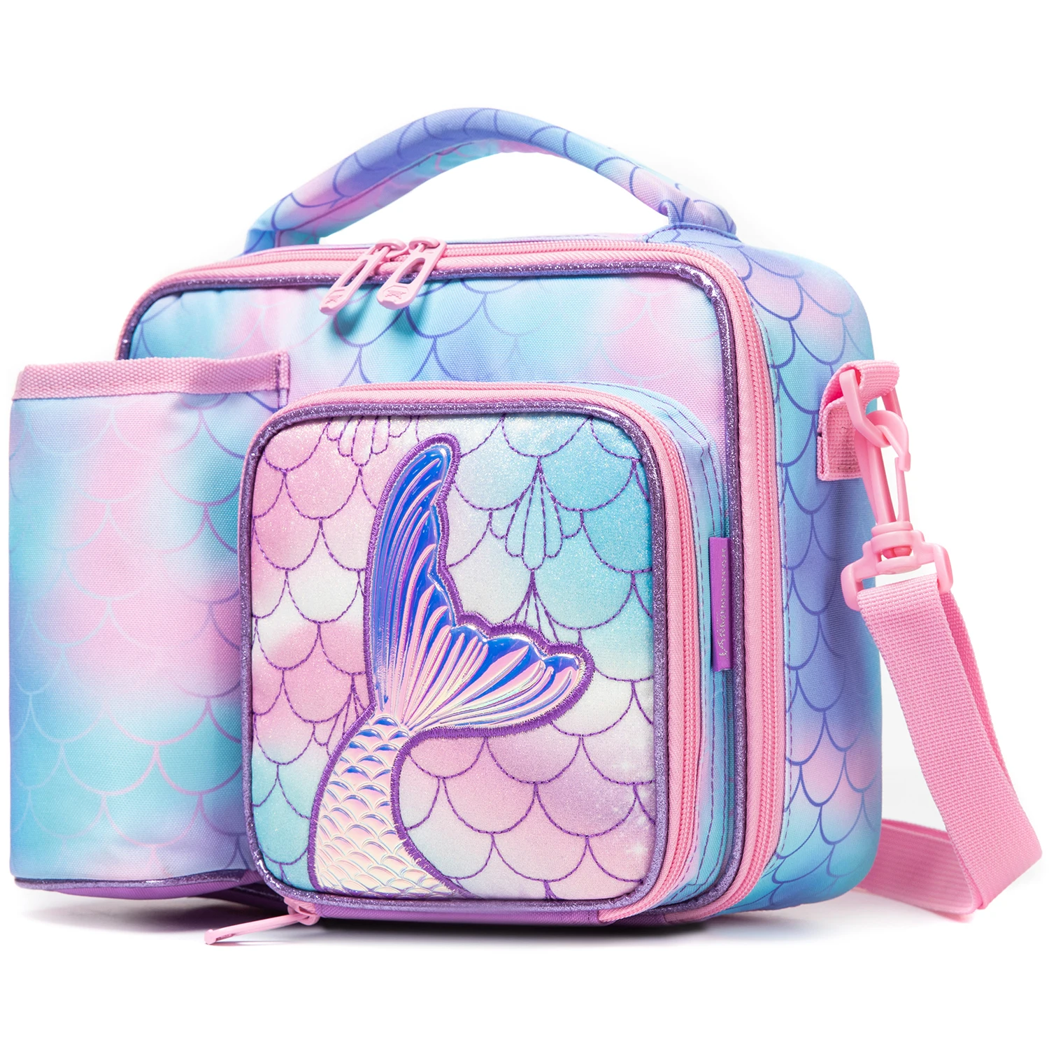 

Insulated Kids Lunch Bag for Girls with Water Bottle Holder Boys Lunch Box for School with Multiple Zippered