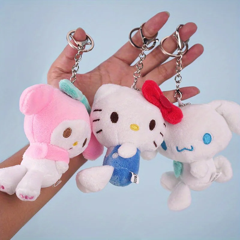 (Authorized) Sanrio Cute Hello Kitty Plush Pendant Fashion Melody Bag Pendant Kuromi Keychain Yugui Dog Backpack Pendant Suitabl - view 2