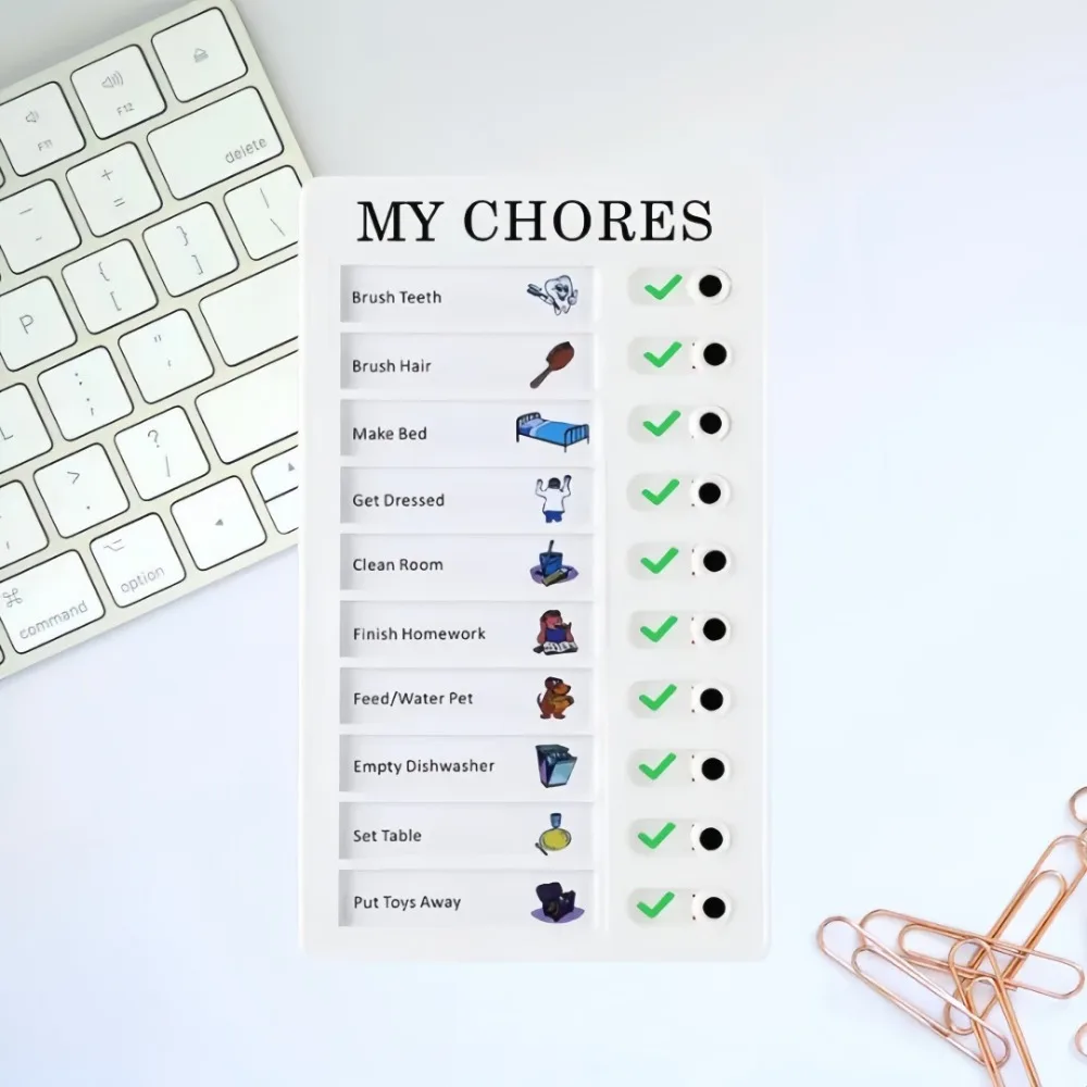 Self Discipline Check-in Tool Replaceable Plastic Plan Checklist Fo Adults Children Summer Task Planning Time Memo Message Board