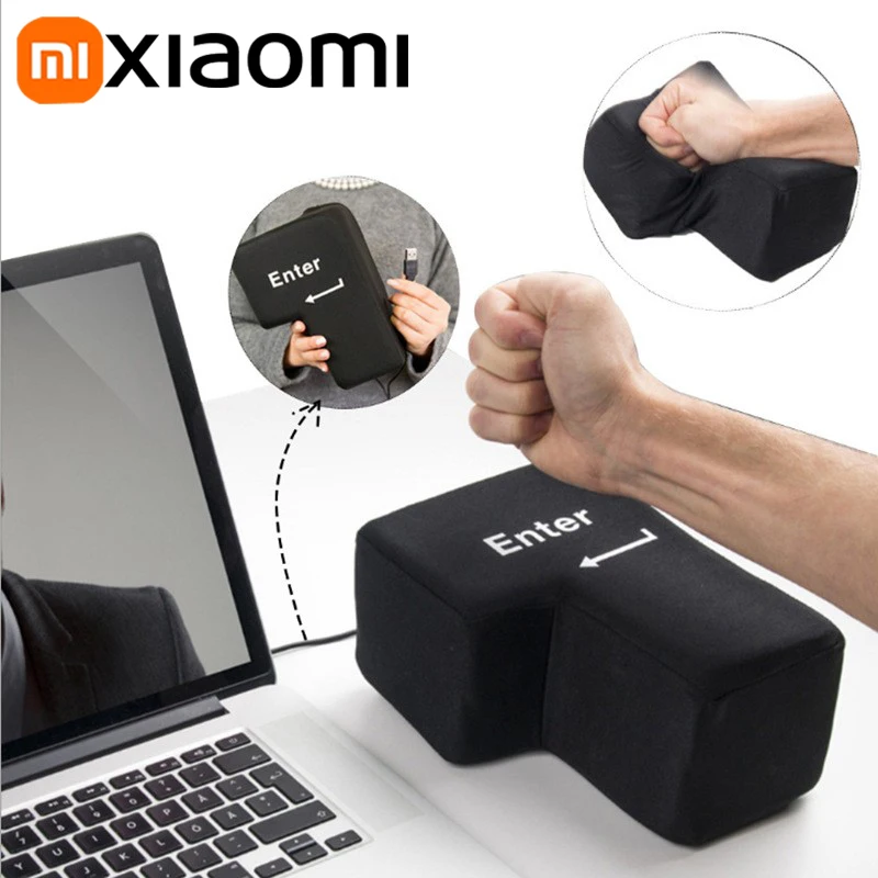 Xiaomi Anti-Stress Computer Huge Enter Key Big USB Keyboard Vent Button Pillow Desktop Stress Reliever Cushion USB Big Enter Key