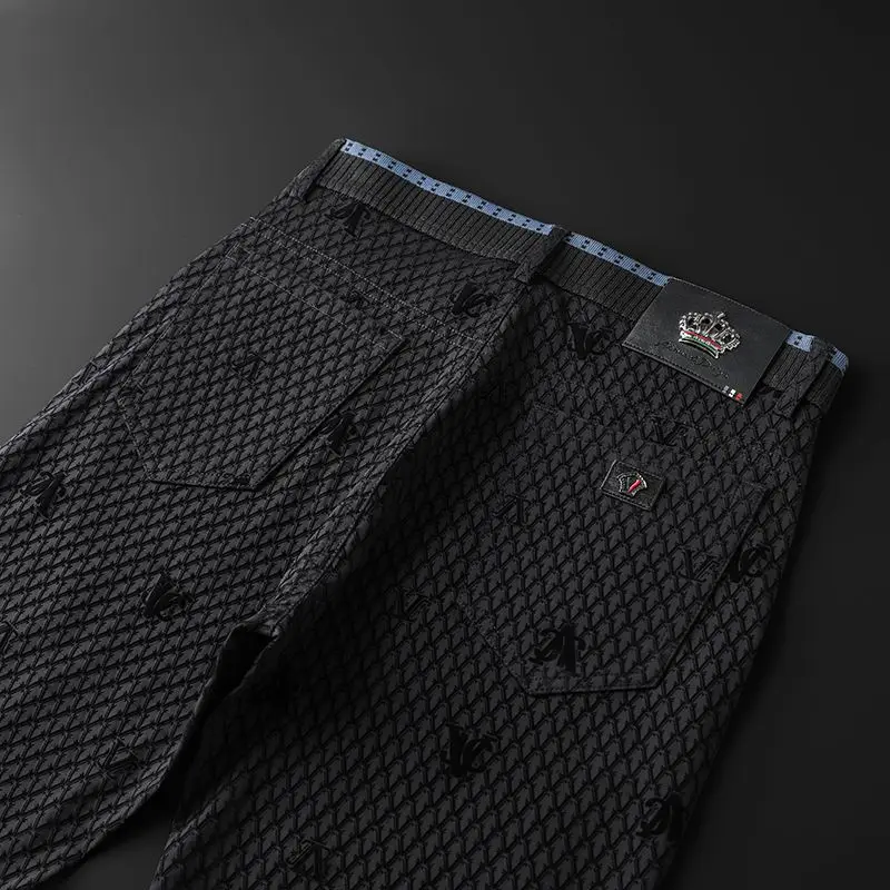 

Весенне-осенние модные мужские джинсы, универсальные персонализированные эластичные деловые брюки