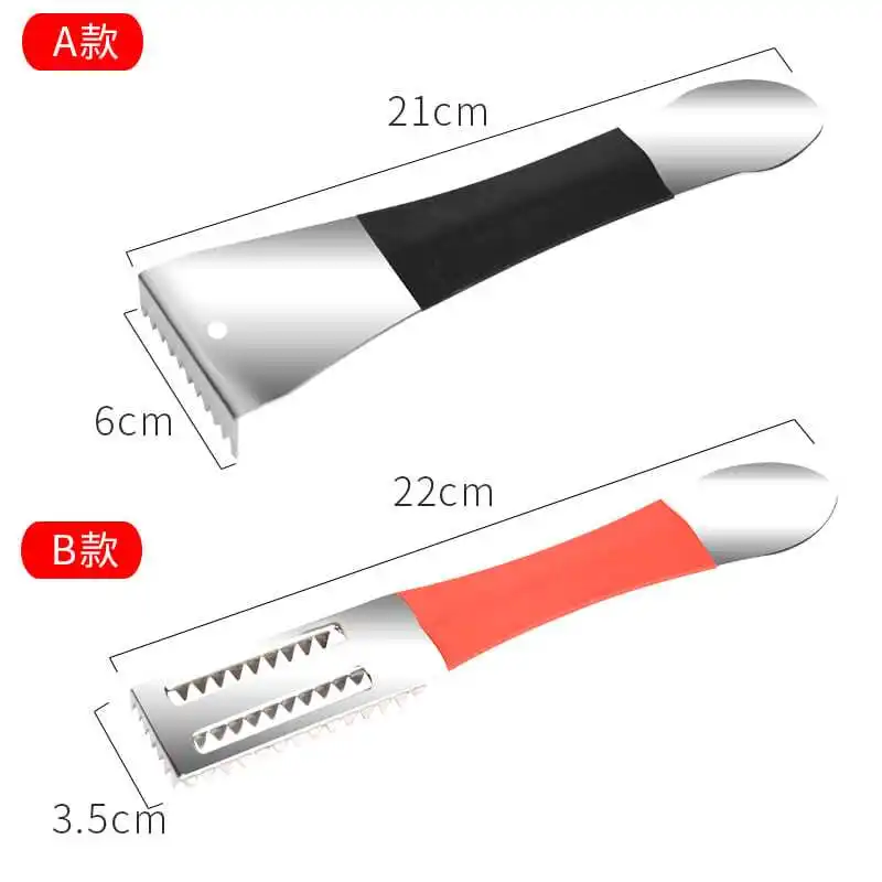 Portable Manual Fish Scaler Remover Cleaner Fishing Scalers Clean Battery Descaler Scraper Stainless  Seafood Knif Tools Kitchen