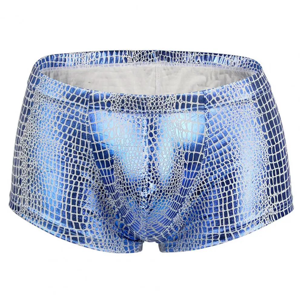 Snake Skin Pattern Boxer Shorts Men\'s Underwear Underpants Breathable Sexy Slim Panties Male Underpants Lingerie L-6XL