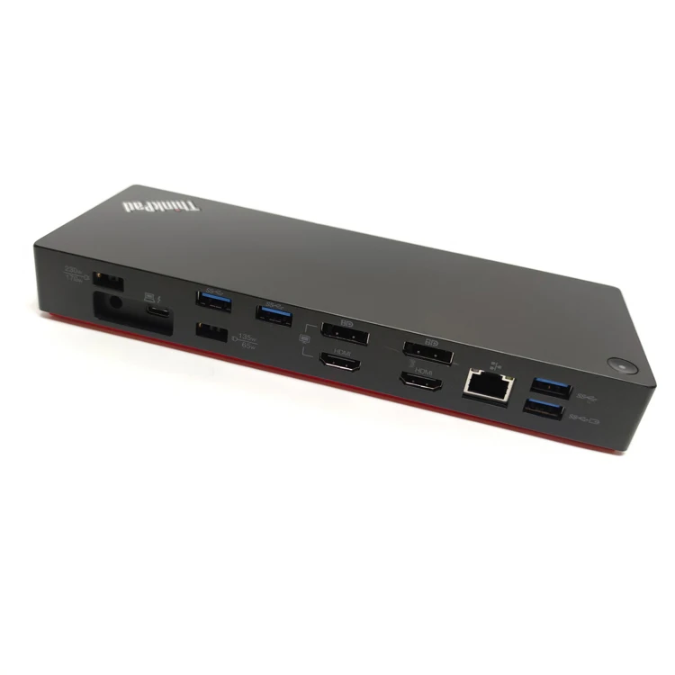 Estação de ancoragem com adaptador AC, Thunderbolt 3, Hub USB 3.1, Estação de ancoragem, USB-C, Laptop, Workstation, Thinkpad, 40AN0135US