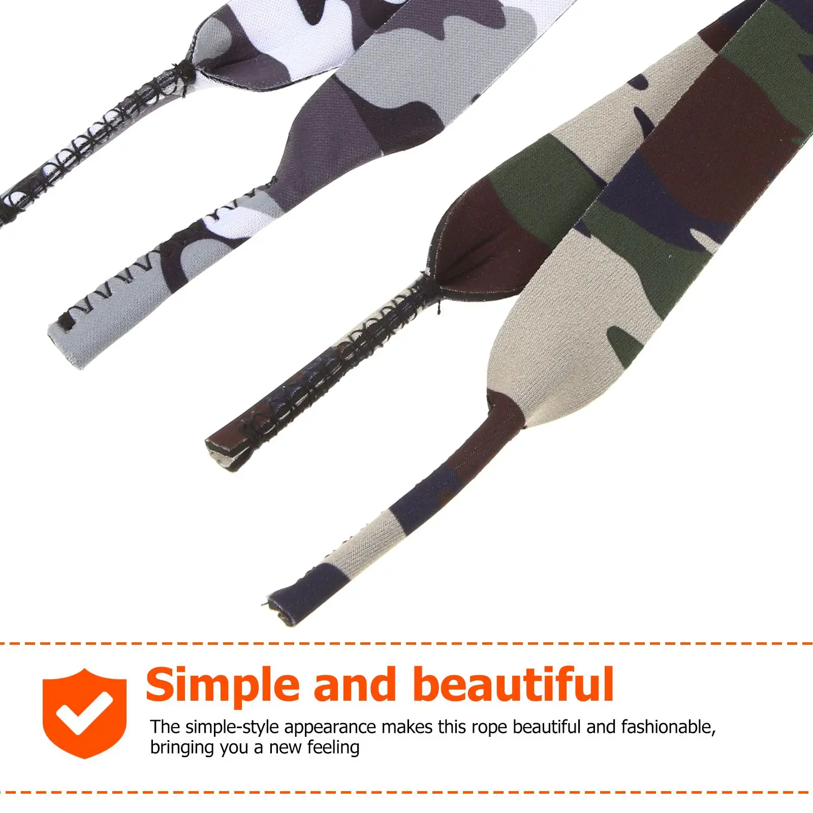 2PCS แว่นตา Lanyards Camouflage สไตล์หน้ากากแขวนเชือก Anti Lost จี้ Neoprene ตกแต่งปรับความยาวปฏิบัติ