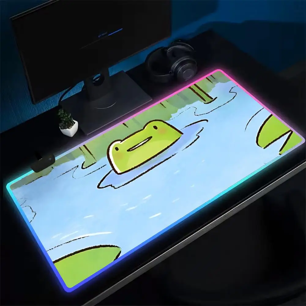 

Коврик для мыши Game Abi Toads, игровой коврик для мыши в стиле аниме, светодиодные настольные коврики с подсветкой, резиновые настольные коврики XXL RGB