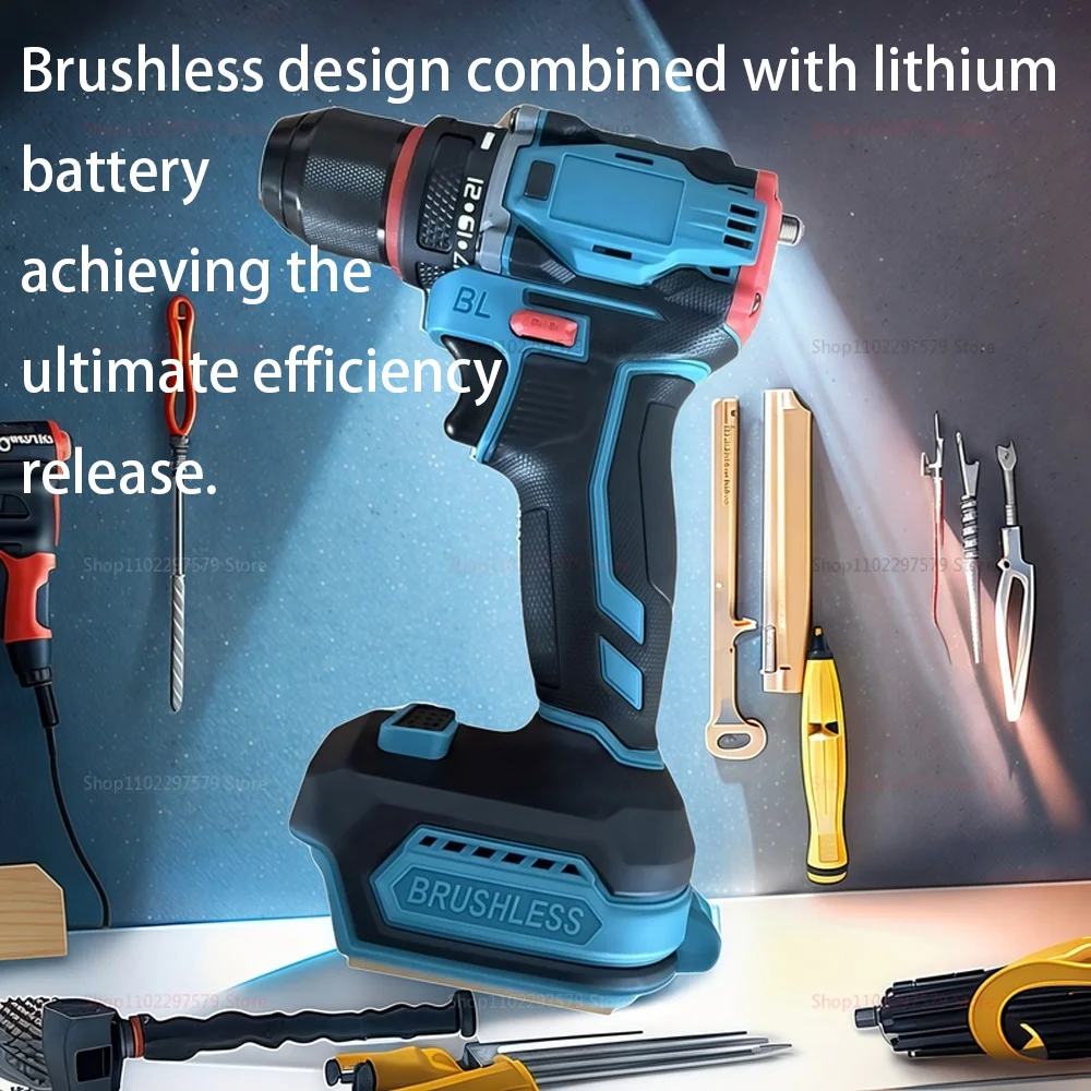 21V Wireless Brushless Electric Drill Screwdriver 50-80Nm Torque Power Tools Handheld Drill For Makita 18V Battery(No Battery)