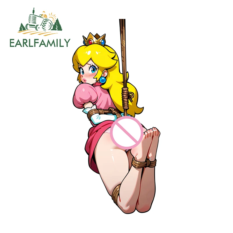 

EARLFAMILY персиковая принцесса повязка автомобильные наклейки высокое качество компьютерный холодильник наклейка простая устойчивая к царапинам кемпер индивидуальная печать