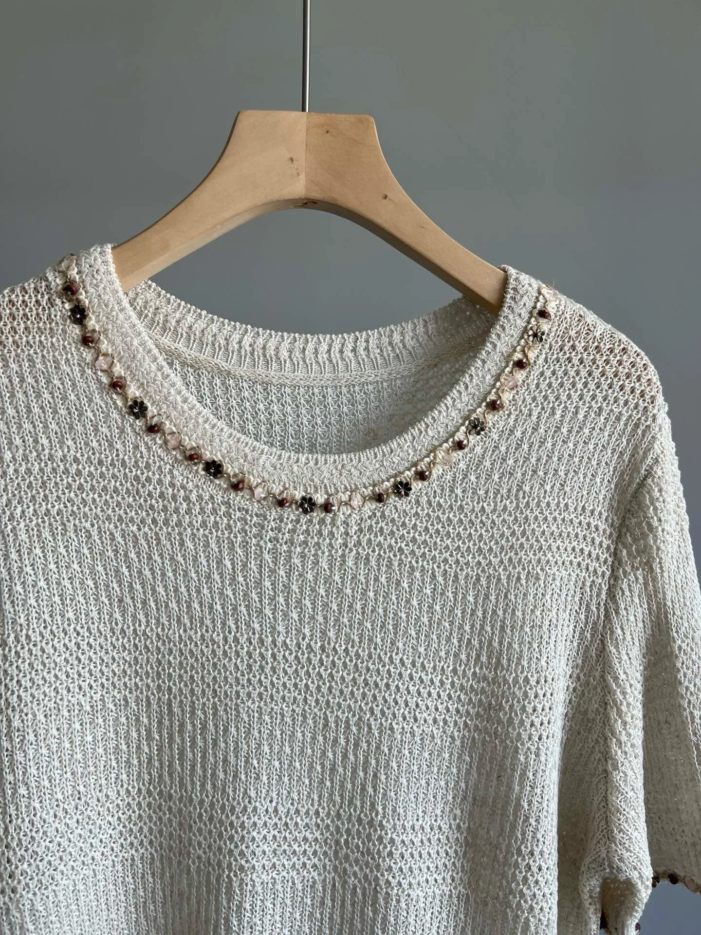 N Sle Vaion Oco out Lin Lyocell Respirável Frisado Or Sve Top T-shirt Malhas Mulheres Verão Casual