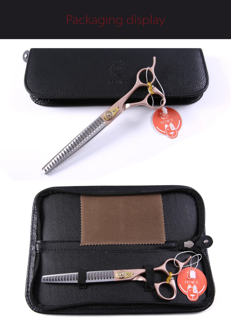 Fenice 7/7,5/8 Zoll JP440C Stahl Professionelle Hundepflege-Effilierschere für Hunde Haarschere ножницы Tijeras – Detail 17