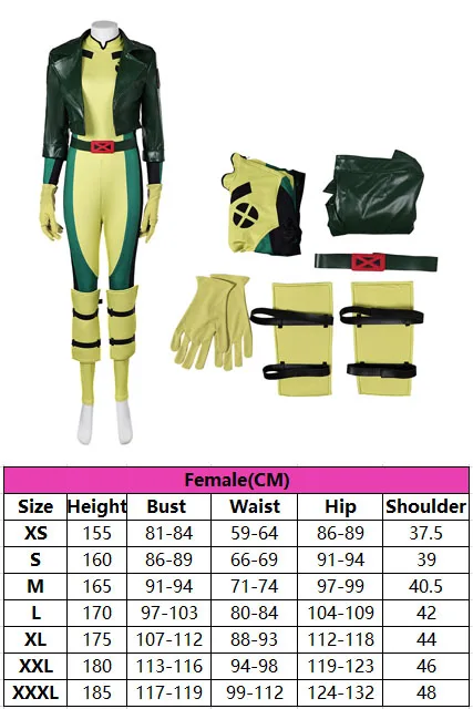 Rogue Cosplay X 97 kostium super złoczyńcy dla dorosłych kobiet kurtki legginsy przebranie kombinezon rękawiczki stroje Halloween karnawałowy