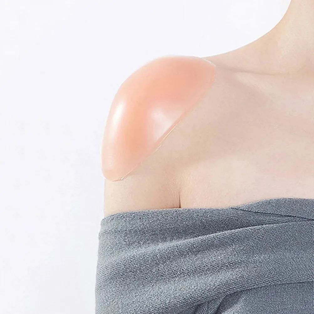 Silicone Shoulder Pads for Women, Skin-Tone, Self-Adhesive, Non-Slip, Invisible Push-Up Enhancer, Comfortable