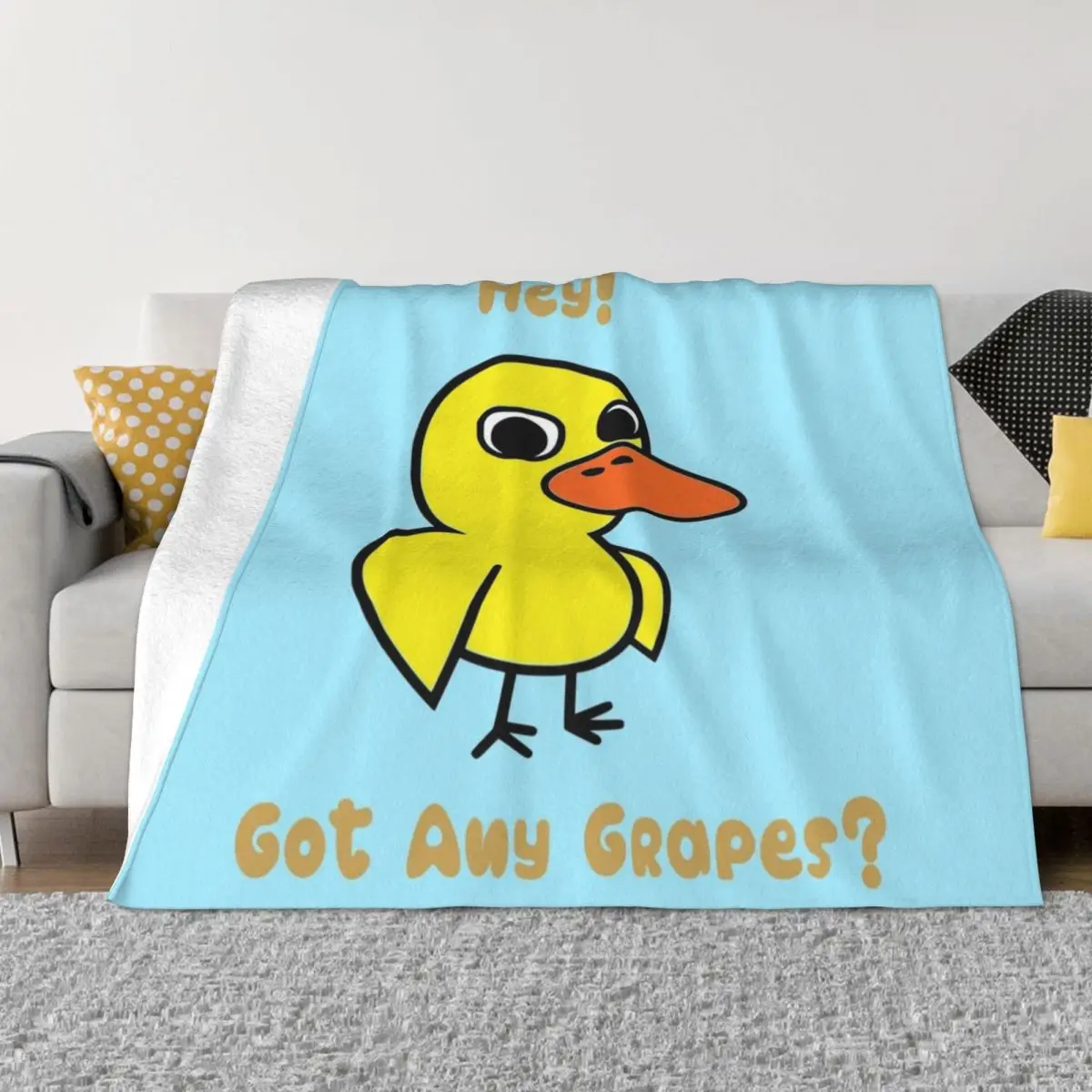 

Hey! Got Any Grapes Throw Blanket funny gift Hairy Plaid on the sofa Decorative Sofa Hair Blankets