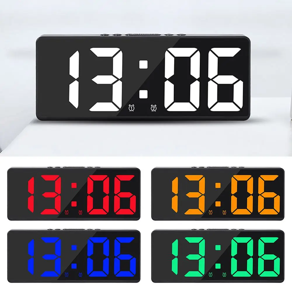 Home Decor Nightlight Number Clock Backlight Large Number LED Digital Electronic Clock Alarm Clock