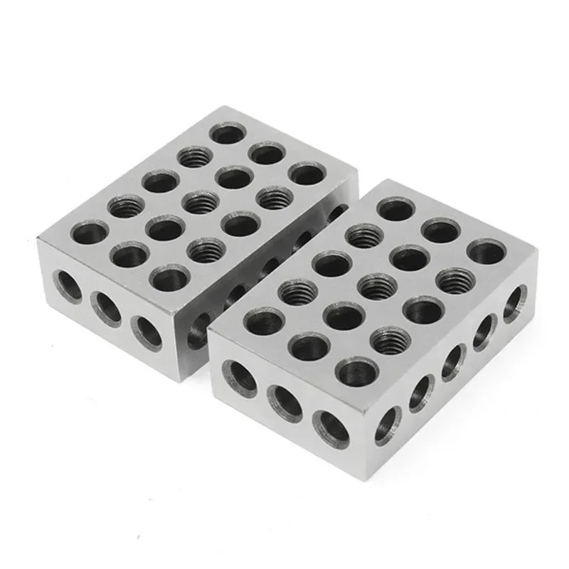 

2Pcs 23 Holes Precision Blocks Hardened Steel 1-2-3 Blocks 0.0001" Precision Matched Machinist 123 Milling Tool