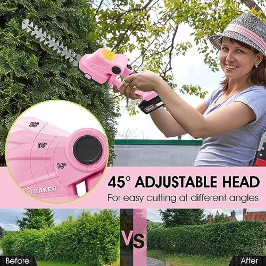 Cortasetos inalámbrico-20V recortador de arbustos eléctrico tijeras de césped cortador de césped de mano tijeras de setos con 2 uds de masa recargable