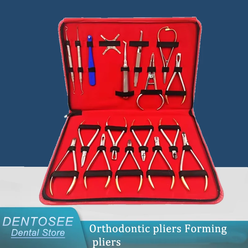 

18Pcs Orthodontic Pliers Set Dentistry Tools Kit for Dentists - Archwire Forming/Cutting/Bending Pliers Dental Lab Instruments