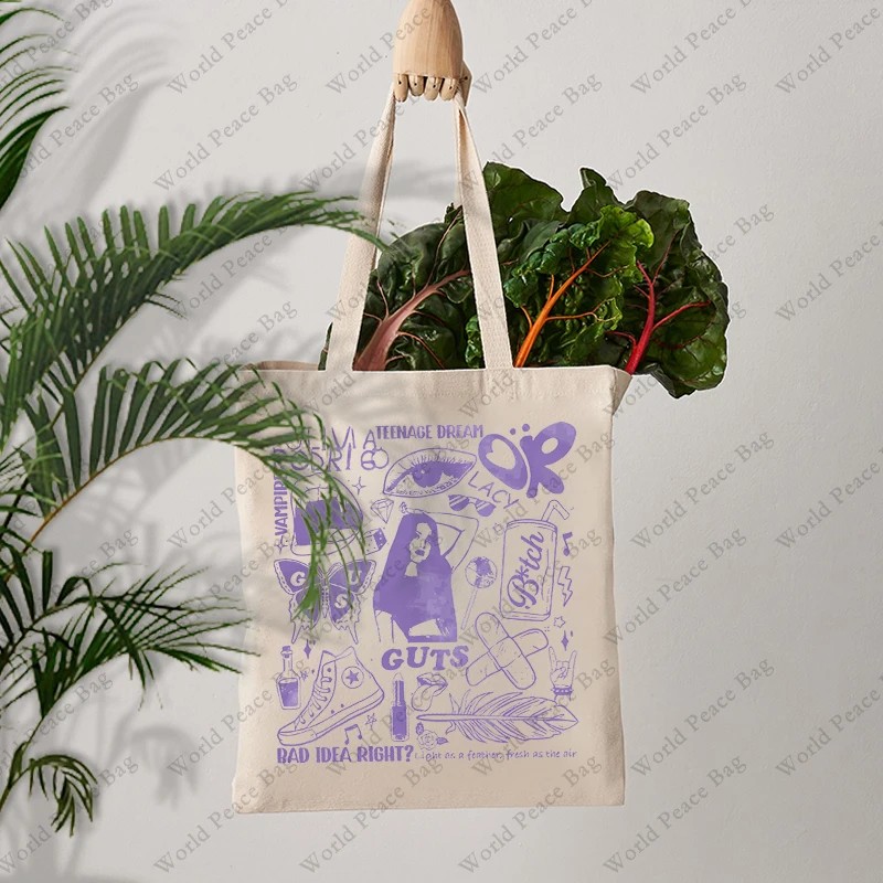 1 pc Olivia buds Tour patternTote Bag borsa a tracolla Summer Beach holiday Bag Olivia Bad Idea Right Sour Tour Merch Gift For Her