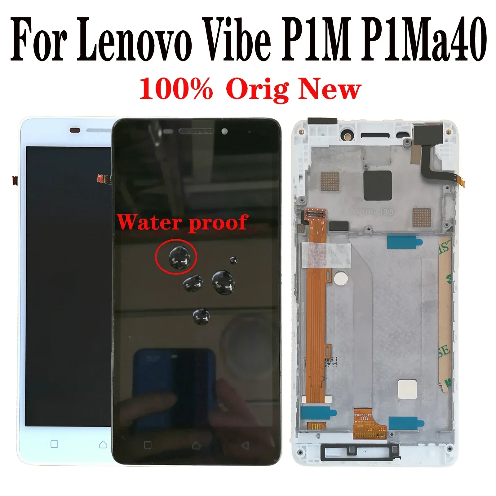 Shyueda 100% NEW with frame For Lenovo Vibe P1M P1Ma40 5.0 inch LCD Display Touch Screen Digitizer