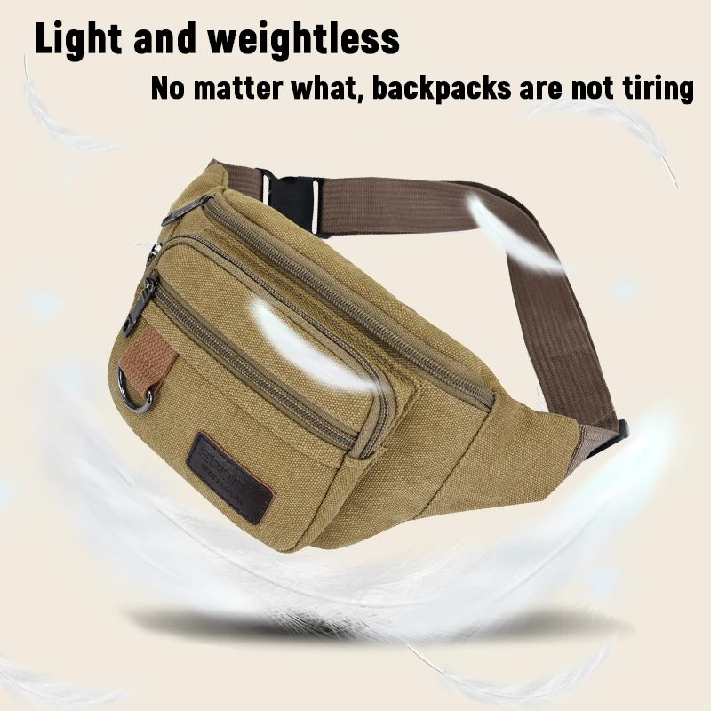 Chest Bag Canvas Waist Bag Women Men's Belt Bag Fashion Bum Bag Travel Purse Bag for Phone Pouch Pocket Hip Bag Waist Pack Male