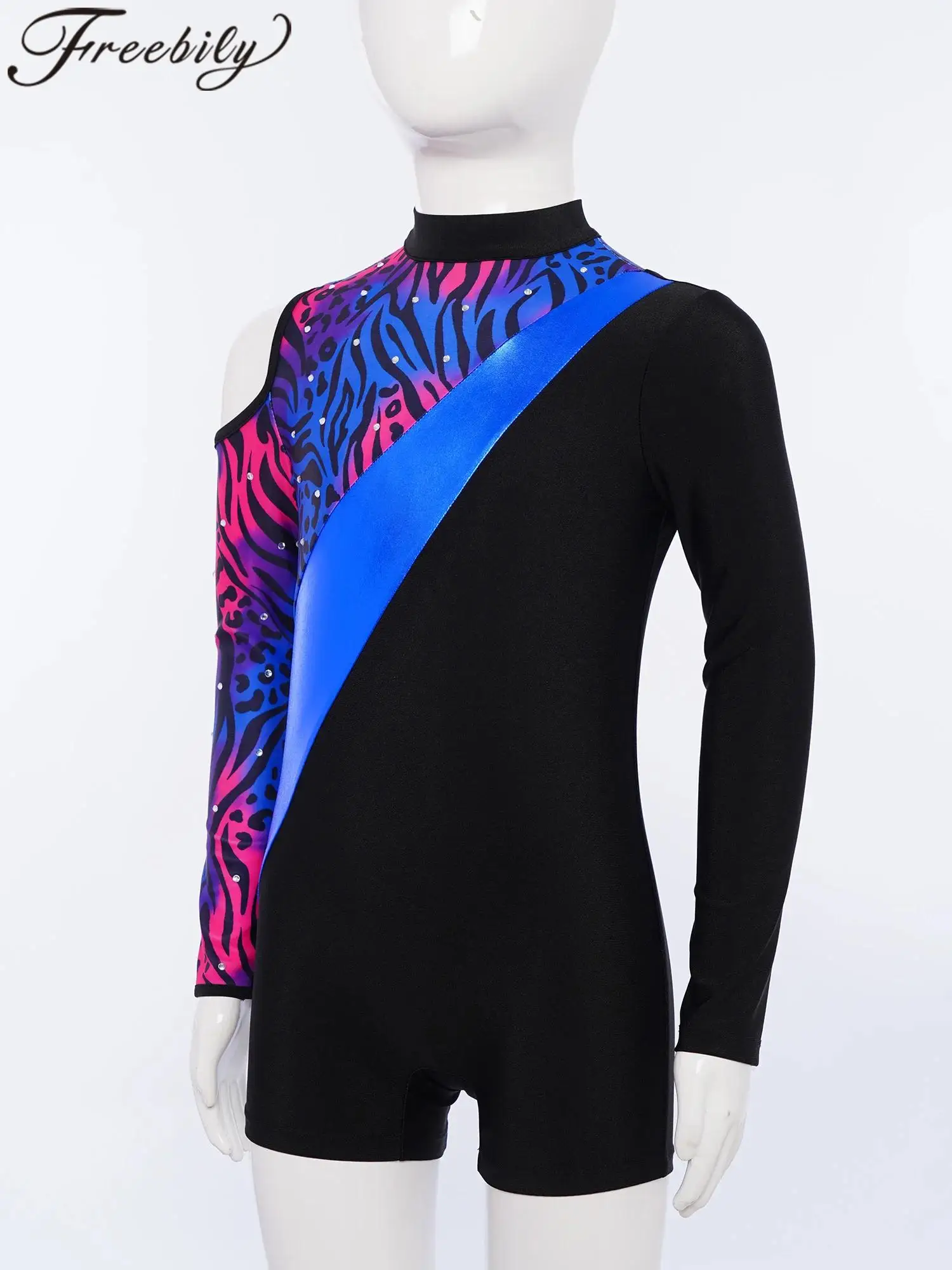 

Artistic Gymnastics Jumpsuit Kids Children's Print Ballet Leotard Jazz Dance Shorty Unitards Girls Long Sleeve Yoga Bodysuit