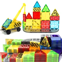 Magnetic Building Blocks set with car assembly toys Magnetic Montessori Educational Game Toys for Kids Boys Girls Gifts