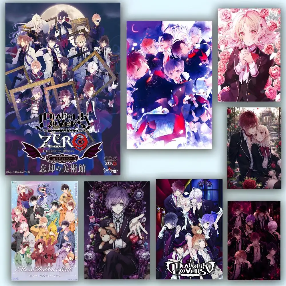 Anime Otome D-Diabolik Lovers Poster Fashion Art Removable Wall Poster Home Accent for Bedroom & Dorm