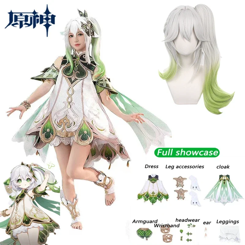 Costume de Cosplay de Jeu Genshin Impact pour Femme, Déguisement d'Halloween avec Perruque